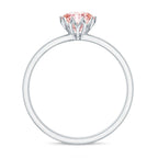 IGI Certified 1 CT Lab Grown Pink Diamond Solitaire Engagement Ring in Lotus Basket Setting