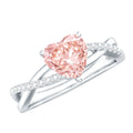 IGI Certified 1 CT Solitaire Lab Grown Pink Diamond Heart Engagement Ring