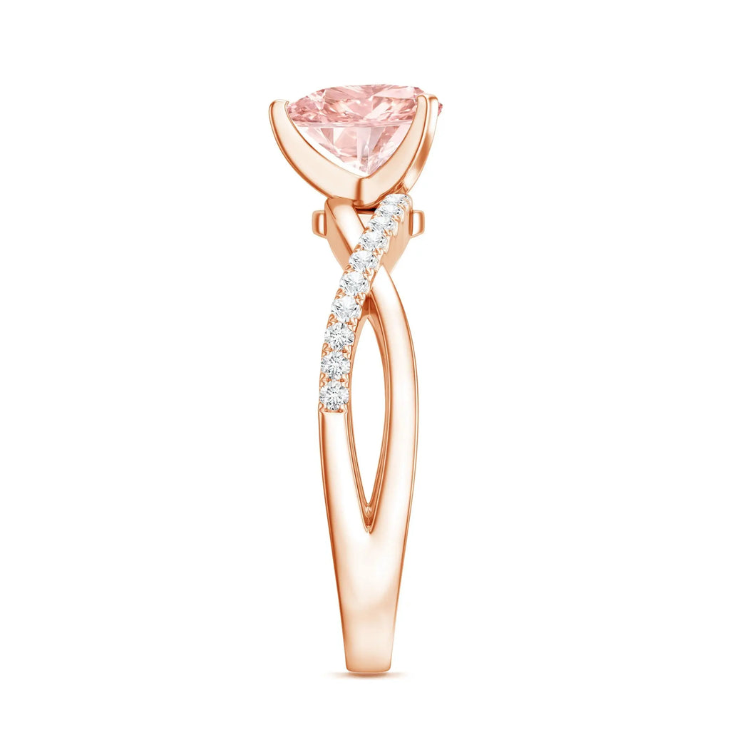 IGI Certified 1 CT Solitaire Lab Grown Pink Diamond Heart Engagement Ring