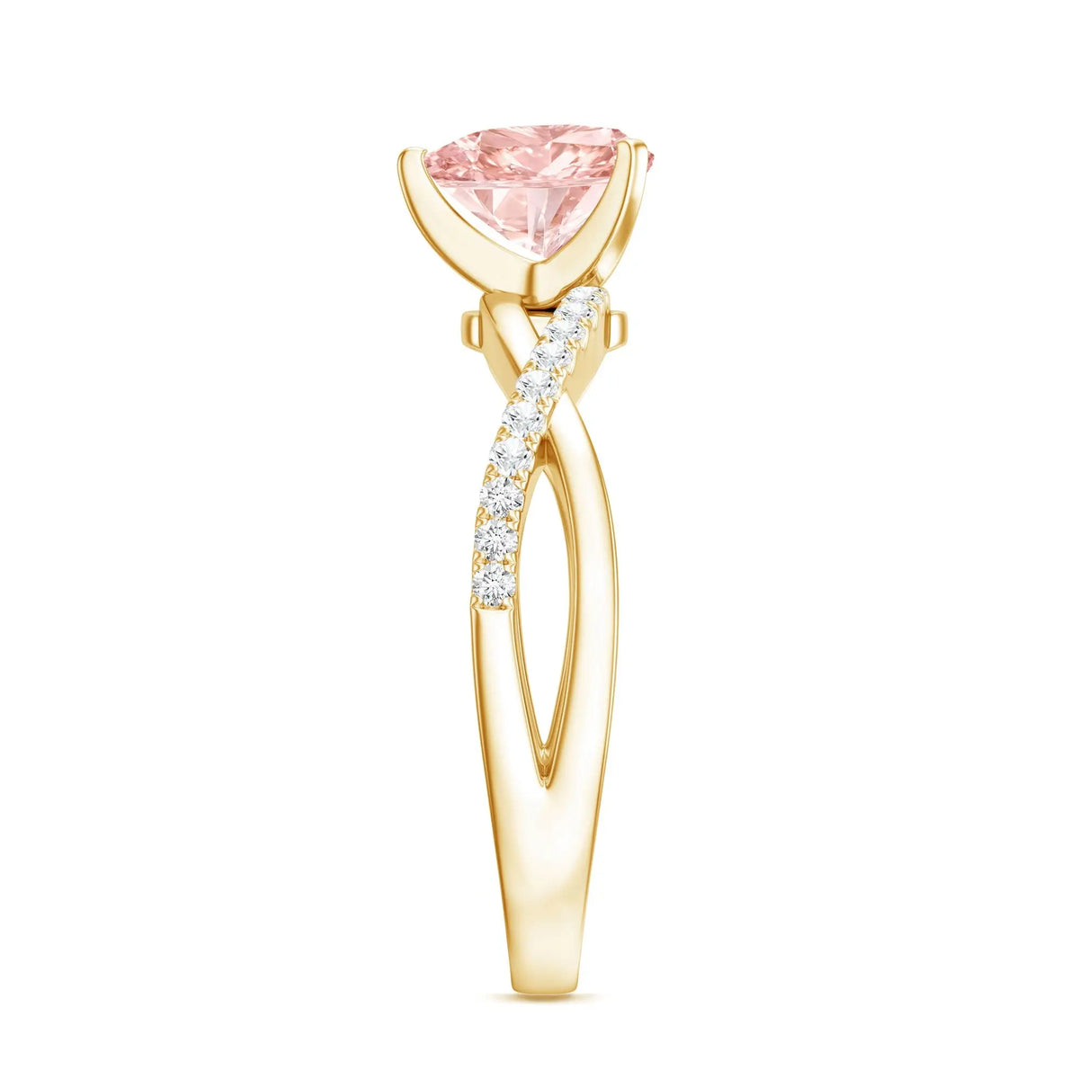IGI Certified 1 CT Solitaire Lab Grown Pink Diamond Heart Engagement Ring