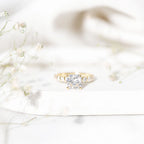 IGI Certified 2 Carat Cushion Cut Lab Grown Diamond Engagement Ring with Side Stones