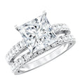 IGI Certified 2 Carat Lab Grown Diamond Princess Cut Bridal Ring Set