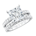 IGI Certified 2 Carat Lab Grown Diamond Princess Cut Bridal Ring Set