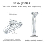 IGI Certified 2 Carat Lab Grown Diamond Princess Cut Bridal Ring Set for Her