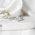 IGI Certified 2 Carat Lab Grown Diamond Princess Cut Bridal Ring Set for Her