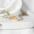 IGI Certified 2 Carat Lab Grown Diamond Princess Cut Bridal Ring Set for Her
