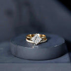 IGI Certified 2 Carat Lab Grown Diamond Princess Cut Bridal Ring Set for Her