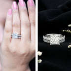 IGI Certified 2 Carat Lab Grown Diamond Princess Cut Bridal Ring Set