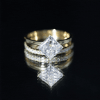 IGI Certified 2 Carat Lab Grown Diamond Princess Cut Bridal Ring Set for Her