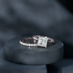 IGI Certified 2 Carat Lab Grown Diamond Princess Cut Engagement Ring With Wedding Band
