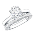 IGI Certified 2 Carat Oval Lab Grown Diamond Bridal Ring Set of 2
