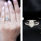 IGI Certified 2 Carat Oval Lab Grown Diamond Bridal Ring Set of 2