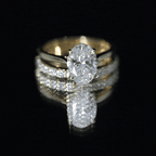 IGI Certified 2 Carat Oval Lab Grown Diamond Bridal Ring Set of 2