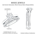 IGI Certified 2 Carat Oval Lab Grown Diamond Bridal Ring Set of 2