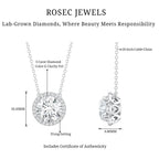 IGI Certified 3 Carat Lab Grown Diamond Necklace with Halo