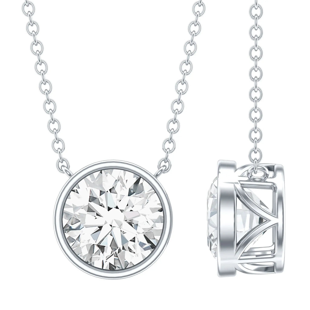 IGI Certified 3 Carat Lab Grown Diamond Solitaire Necklace for Women