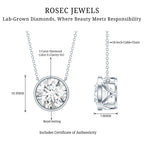 IGI Certified 3 Carat Lab Grown Diamond Solitaire Necklace for Women