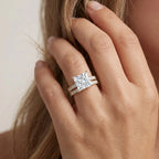 IGI Certified 3 Carat Princess Cut Lab Grown Diamond Wedding Ring Set