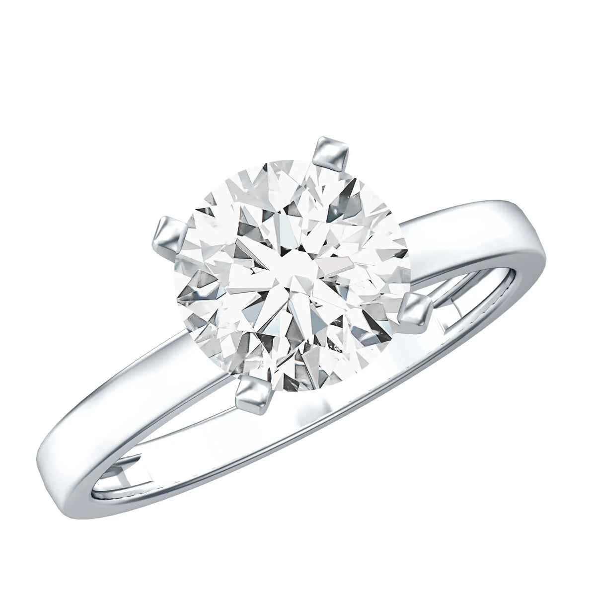 IGI Certified 3 CT Round Lab Grown Diamond Solitaire Engagement Ring