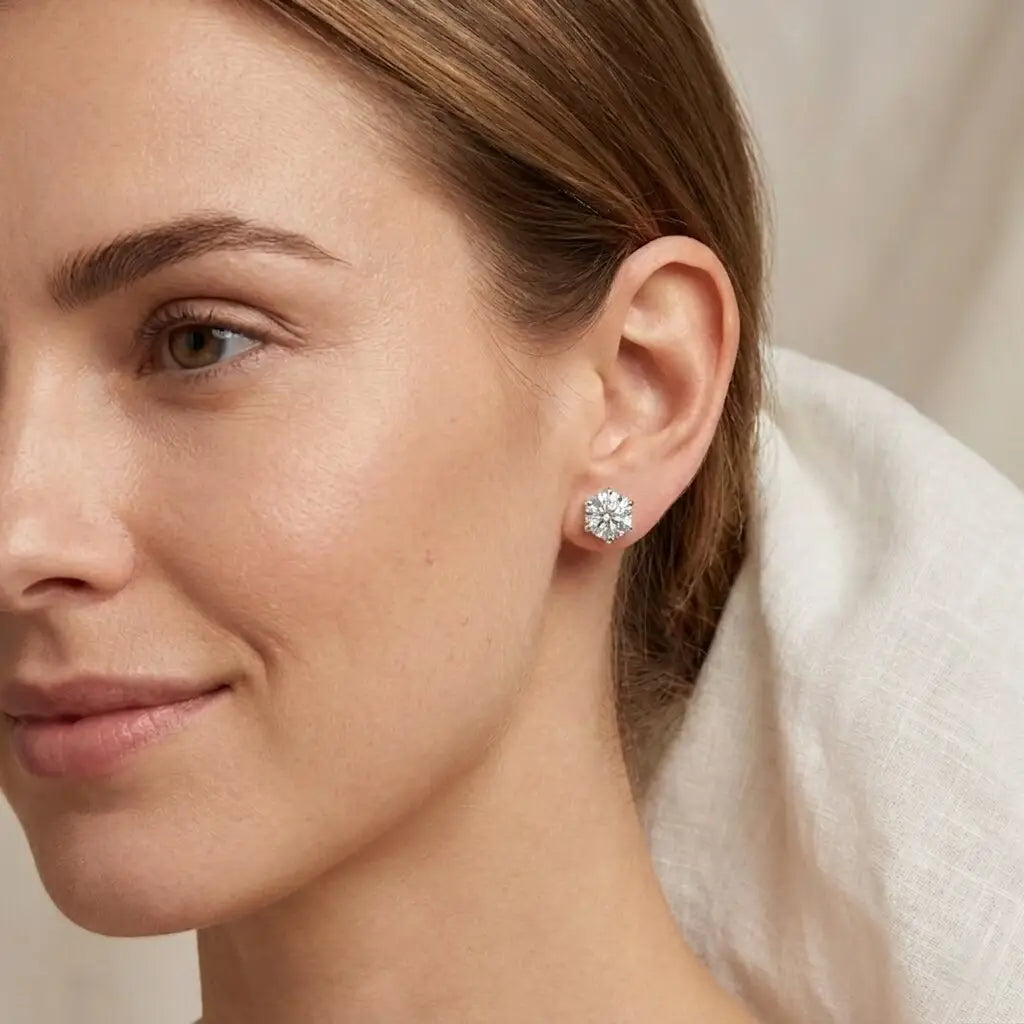 IGI Certified 4 Carat Lab Grown Diamond Solitaire Studs