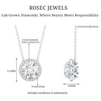 IGI Certified 4 Carat Round Lab Grown Diamond Statement Necklace