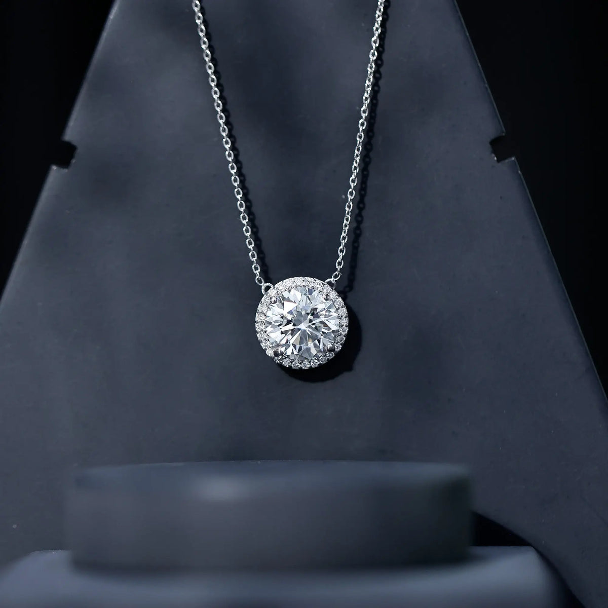 IGI Certified 4 Carat Round Lab Grown Diamond Statement Necklace