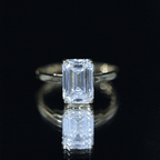 IGI Certified Emerald Cut Lab Grown Diamond 3 Carat Engagement Ring