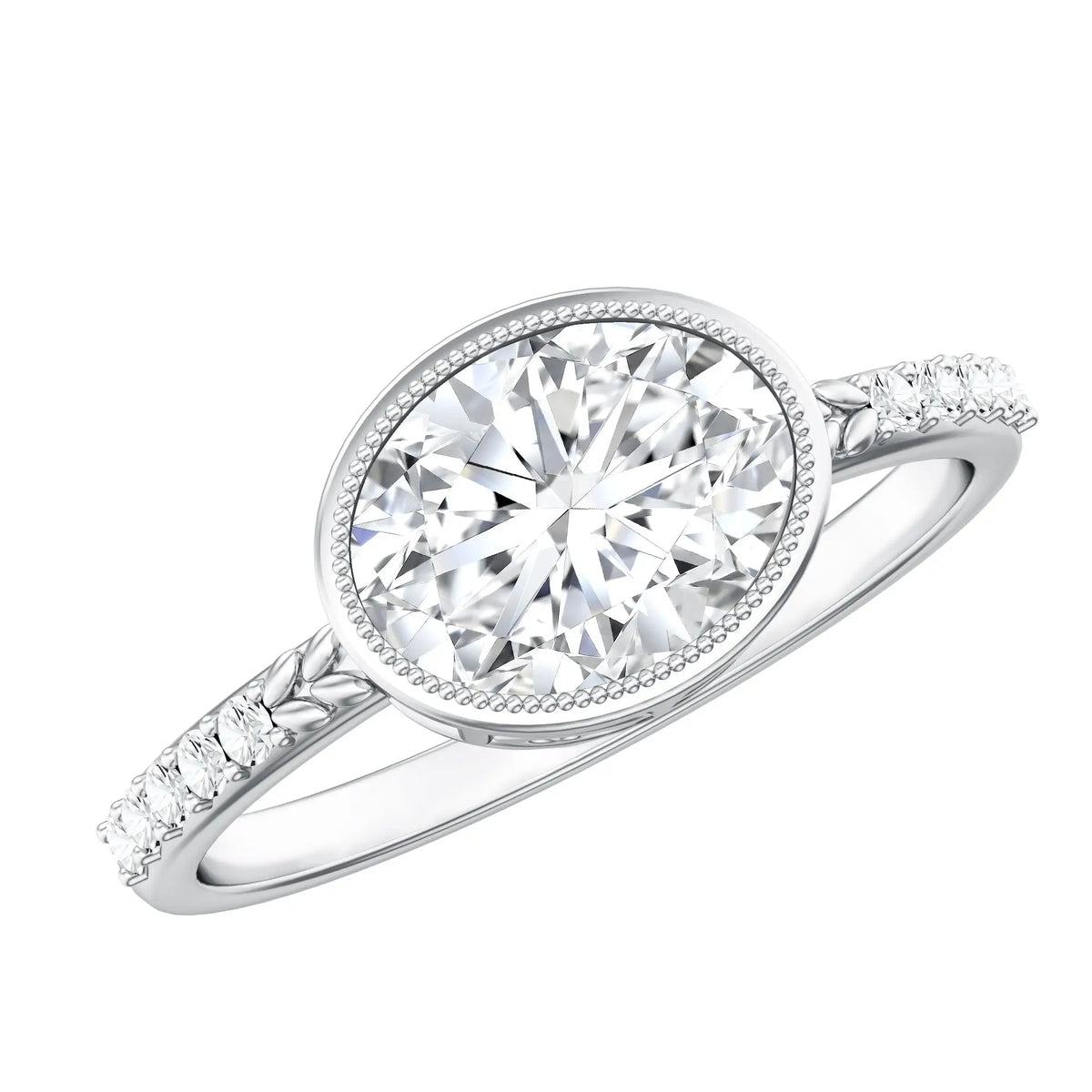 IGI Certified Lab Diamond Engagement Ring with 2 Carat Oval