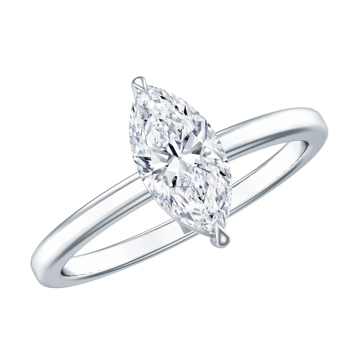 IGI Certified Lab Grown 1 Carat Diamond Marquise Engagement Ring Solitaire