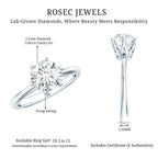 IGI Certified Lab Grown Diamond 2 CT Engagement Ring for Women