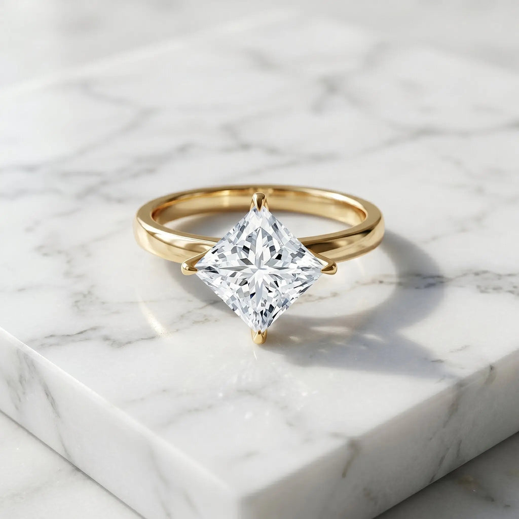 IGI Certified Lab Grown Diamond 3 Carat Princess Cut Engagement Ring