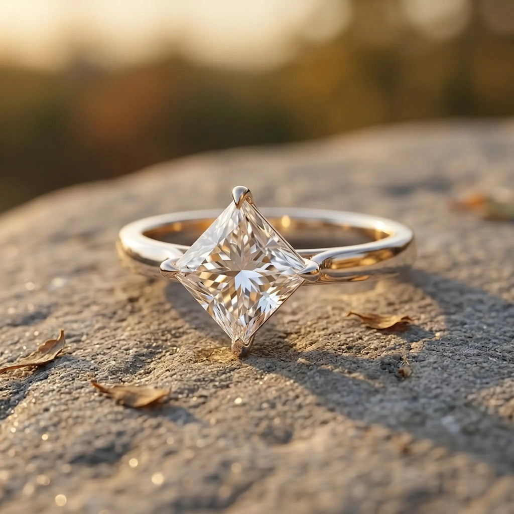 IGI Certified Lab Grown Diamond 3 Carat Princess Cut Engagement Ring