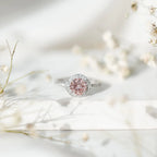 IGI Certified Lab Grown Pink Diamond Halo Engagement Ring for Women