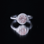 IGI Certified Lab Grown Pink Diamond Halo Engagement Ring for Women