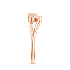 IGI Certified Lab Grown Pink Diamond Heart Promise Ring with Twisted Band