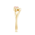 IGI Certified Lab Grown Pink Diamond Heart Promise Ring with Twisted Band