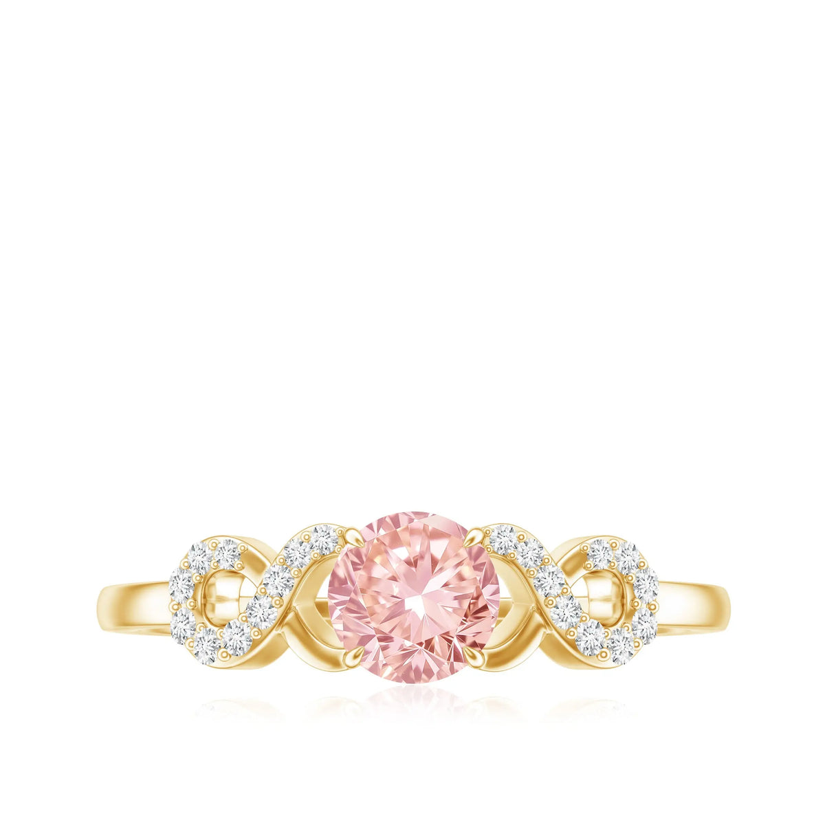 IGI Certified Lab Grown Pink Diamond Infinity Engagement Ring
