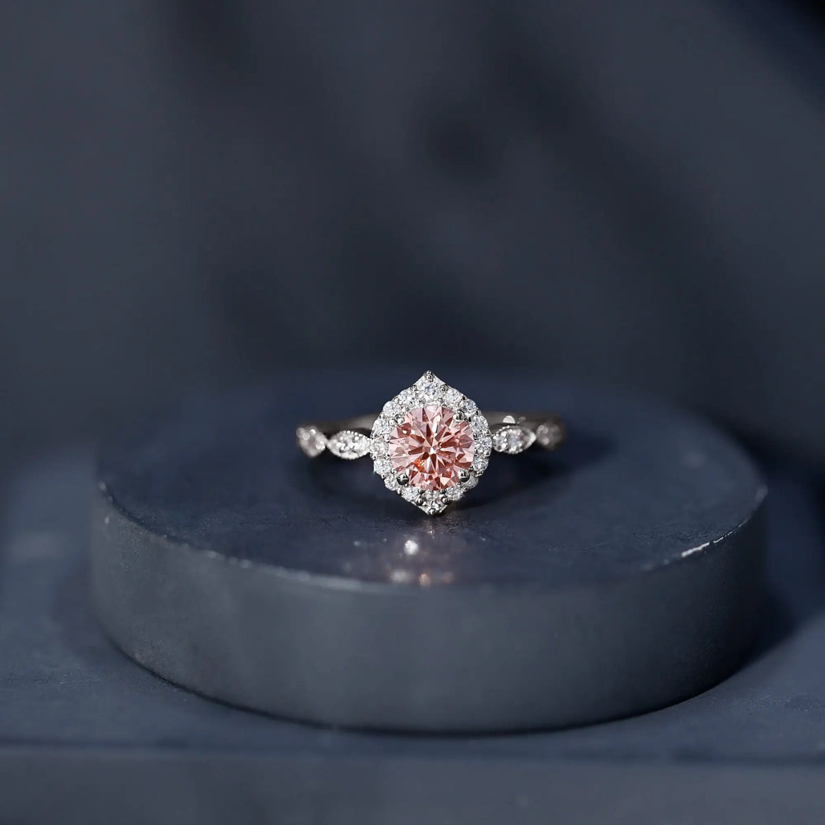 IGI Certified Lab Grown Pink White Diamond Designer Engagement Ring