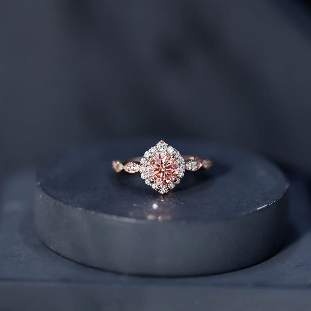 IGI Certified Lab Grown Pink White Diamond Designer Engagement Ring