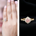 IGI Certified Lab Grown Pink White Diamond Designer Engagement Ring