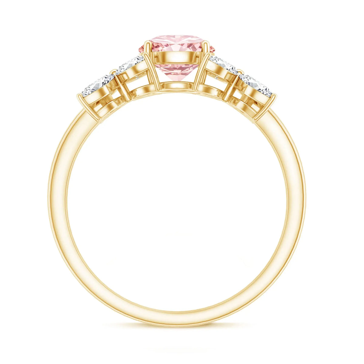 IGI Certified Lab Grown Pink White Diamond Flower Engagement Ring