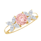 IGI Certified Lab Grown Pink White Diamond Flower Engagement Ring