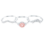 IGI Certified Lab Grown Pink White Diamond Trio Wedding Ring Set