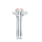 IGI Certified Lab Grown Pink White Diamond Trio Wedding Ring Set