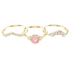 IGI Certified Lab Grown Pink White Diamond Trio Wedding Ring Set