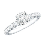 IGI Certified Round Lab Grown Diamond Side Stone Engagement Ring