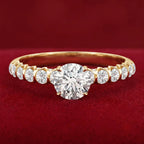IGI Certified Round Lab Grown Diamond Side Stone Engagement Ring