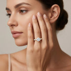 IGI Certified Round Lab Grown Diamond Side Stone Engagement Ring