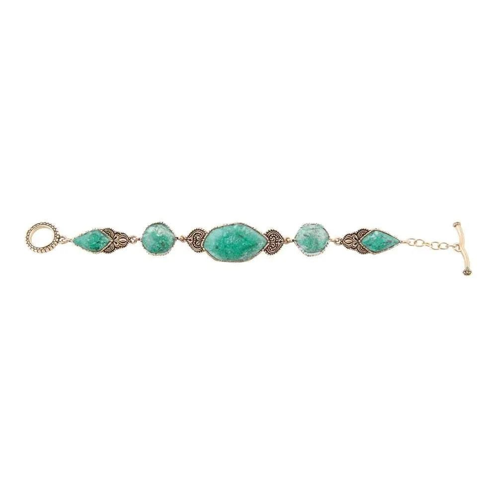 Ikkat Green Chrysocolla Golden Link Bracelet - Maven Couture IncBracelets