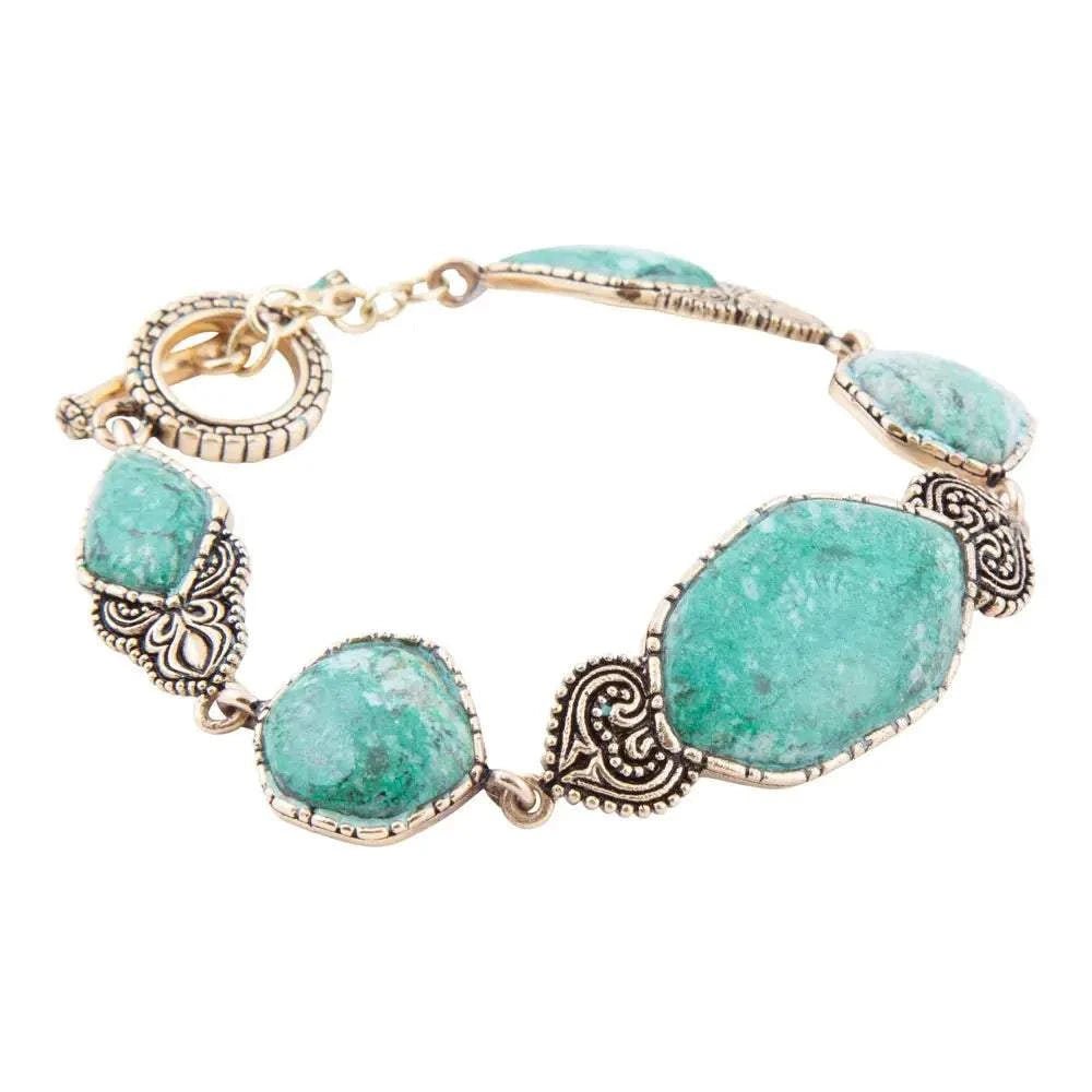 Ikkat Green Chrysocolla Golden Link Bracelet - Maven Couture IncBracelets